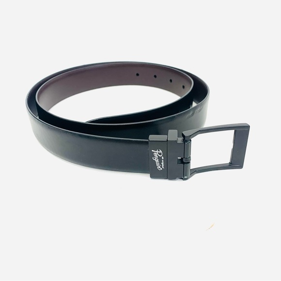 ORIGINAL PENGUIN Brown & Black Genuine Leather Reversible Belt Mens 38 EUC - Picture 1 of 7